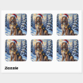 Elegant Afghan Hound Winter Wonderland Christmas Vierkante Sticker (Vel)
