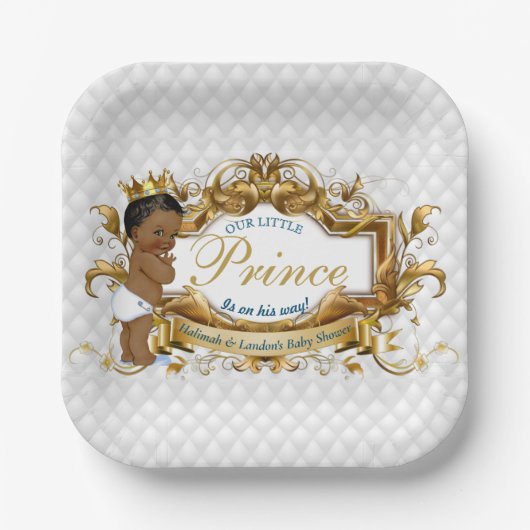 Elegant African Prince White Diamond Papieren Bordje (Voorkant)