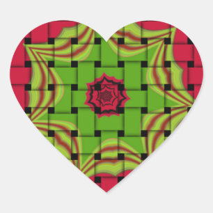 Elegant Afrikaans Mooi Geweven vector print patroo Hart Sticker