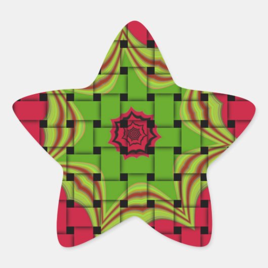 Elegant Afrikaans Mooi Geweven vector print patroo Ster Sticker (Voorkant)