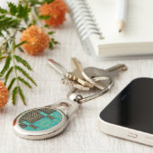 Elegant Afrikaans tribal geometrisch patroon Sleutelhanger (Zijkant)