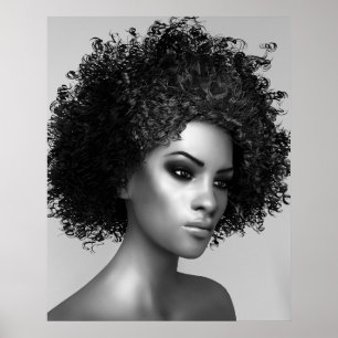 Elegant Afro haar Poster