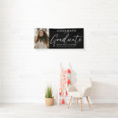 Elegant Afstudeerder Foto Gefeliciteerd Afstuderen Spandoek (Insitu)