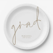 Elegant Afstudeerder Gold Script Name Afstuderen Papieren Bordje (Voorkant)