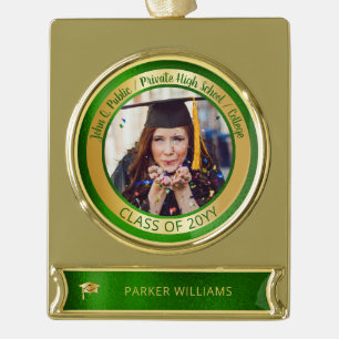 Elegant Afstudeerder Pet School Afstuderen Afstude Verguld Banner Ornament