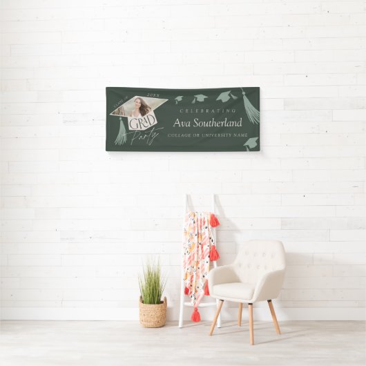 Elegant Afstudeerder Pet & Tassel Foto Afstudeerfe Spandoek (Insitu)