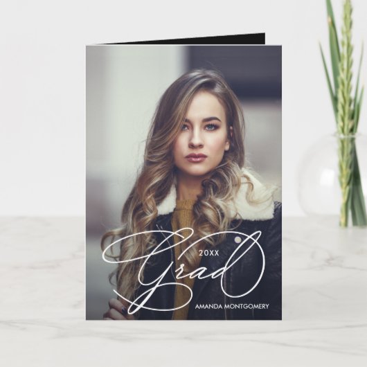 Elegant Afstudeerder Script Photo Afstuderen Gevou (Voorkant)