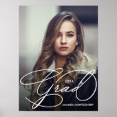 Elegant Afstudeerder Script Photo Graduation Party Poster (Voorkant)