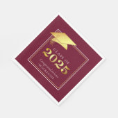 Elegant Afstuderen 2023 Maroon Gold Personalized N Servet (Hoek)