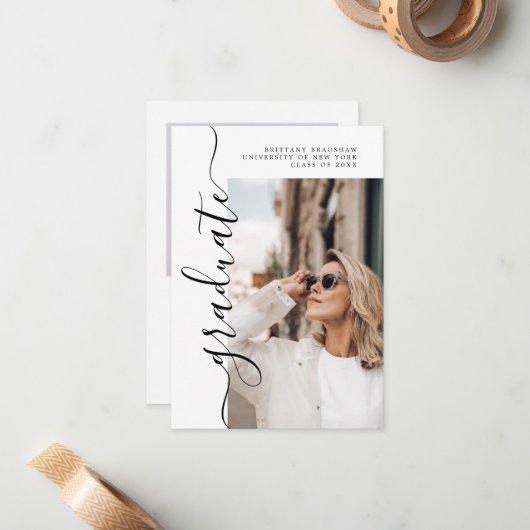 Elegant Afstuderen 2 Aankondiging van het Foto Afs (Voorkant / Achterkant in situ)