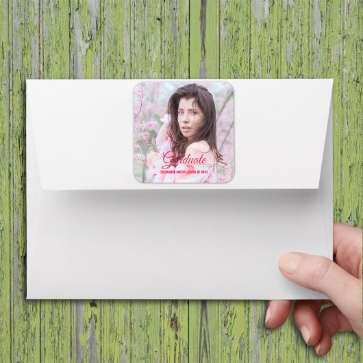 Elegant Afstuderen aangepaste foto Vierkante Sticker