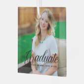Elegant Afstuderen Afstuderen Aangepaste foto 2023 Glas Ornament (Voorkant links)
