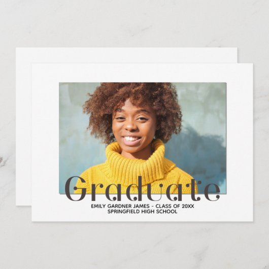 Elegant Afstuderen Bekendmaking van foto's Aankondiging (Voorkant / Achterkant)