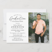 Elegant Afstuderen Celebration Afstuderen Foto Kaart (Voorkant)