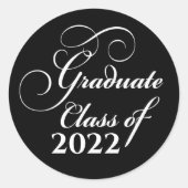 Elegant Afstuderen Class of 2022 Hartelijk dank Ronde Sticker (Voorkant)