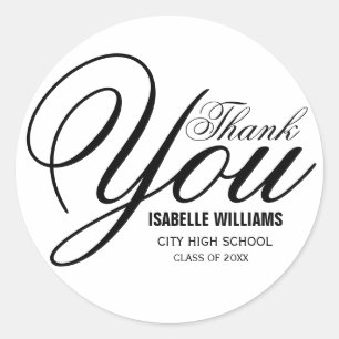 Elegant Afstuderen dank u Sticker Sjabloon