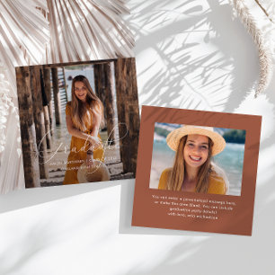 Elegant Afstuderen de Foto van het Manuscript Terr Notitiekaartje