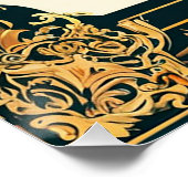 Elegant Afstuderen Diploma met Mortarboard Perfect Poster (Hoek)