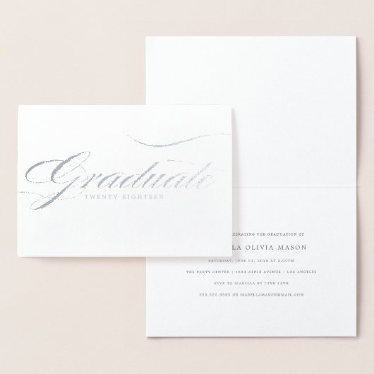 Elegant Afstuderen echt Folie script Folie Kaarten (Display)