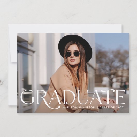 Elegant Afstuderen Foto Afstuderen Aankondiging (Voorkant)