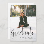 Elegant Afstuderen Fotoaankondiging / Uitnodiging (Voorkant / Achterkant)