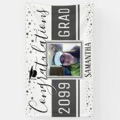 Elegant Afstuderen Gefeliciteerd Foto grijs Spandoek (Verticaal)