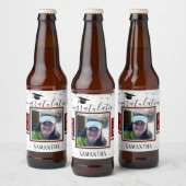 Elegant Afstuderen Gefeliciteerd Foto wijn Bier Etiket (Flessen)