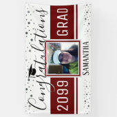 Elegant Afstuderen Gefeliciteerd Foto wijn Spandoek (Verticaal)