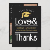 Elegant Afstuderen Gold Pet Bedankt Script Foto (Voorkant / Achterkant)