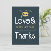 Elegant Afstuderen Gold Pet Bedankt Script Foto (Staand voorkant)