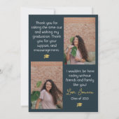 Elegant Afstuderen Gold Pet Bedankt Script Foto (Achterkant)