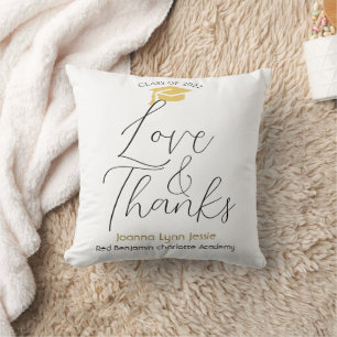 Elegant Afstuderen Gold Pet Bedankt Script Foto Kussen