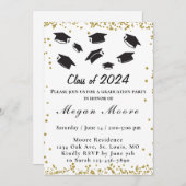 Elegant Afstuderen Invitation Kaart (Voorkant / Achterkant)