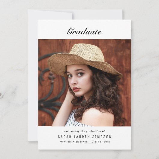 Elegant afstuderen kaart (Voorkant)