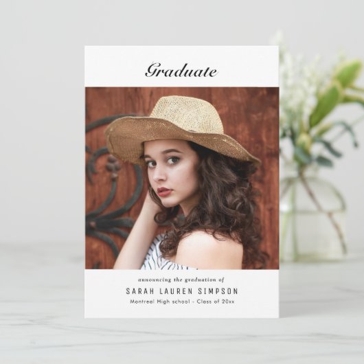 Elegant afstuderen kaart (Staand voorkant)