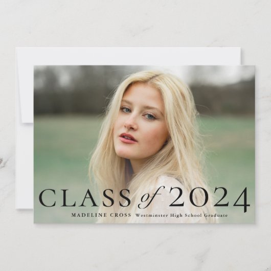 Elegant afstuderen klasse foto Afstuderen Kaart (Voorkant)
