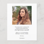 Elegant Afstuderen Klasse Foto Afstuderen Kaart (Achterkant)