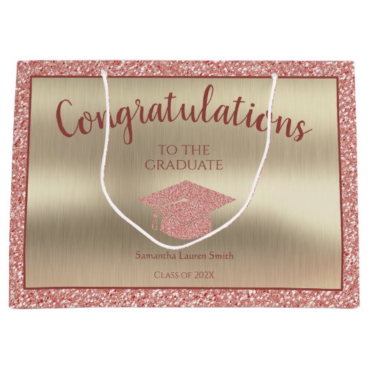 Elegant Afstuderen Klasse van 2022 Gefeliciteerd Groot Cadeauzakje (Voorkant)