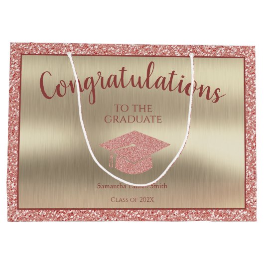 Elegant Afstuderen Klasse van 2022 Gefeliciteerd Groot Cadeauzakje (Achterkant)