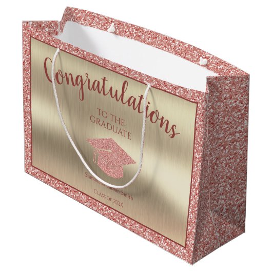 Elegant Afstuderen Klasse van 2022 Gefeliciteerd Groot Cadeauzakje (Achterkant Gekanteld)