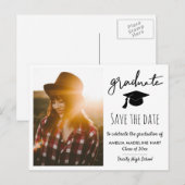 Elegant Afstuderen Manuscript sparen de Foto van h Aankondigingskaart (Voorkant / Achterkant)