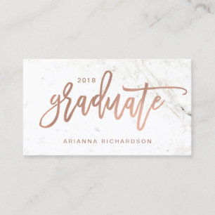 Elegant Afstuderen Marmer Photo Insert Name Card Contactkaartje