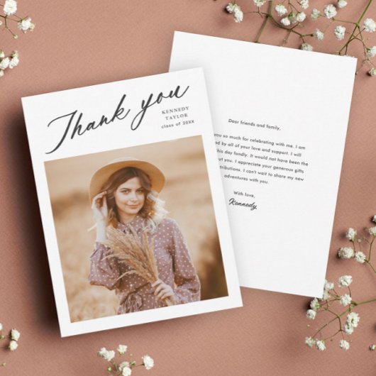 Elegant Afstuderen Photo Afstuderen Bedankkaart