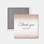 Elegant Afstuderen Roos Gold Glitter Hartelijk dan Magneet (Voorkant / Achterkant)