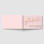 Elegant afstuderen script afstuderen pet lichtroze gastenboek (Volledig)