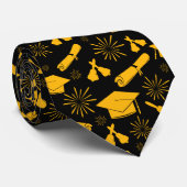 Elegant Afstuderen Thema Black en Gold Stropdas (Opgerold)