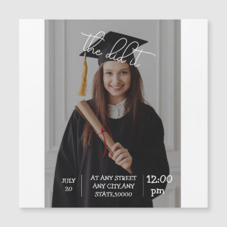 Elegant Afstuderen Uitnodiging - "de deed het!