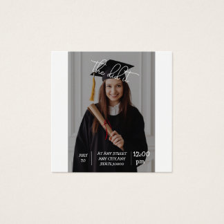 Elegant Afstuderen Uitnodiging - "de deed het! Vierkante Visitekaartjes