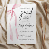 Elegant Afstuderen Uitnodiging met Pink Bow
