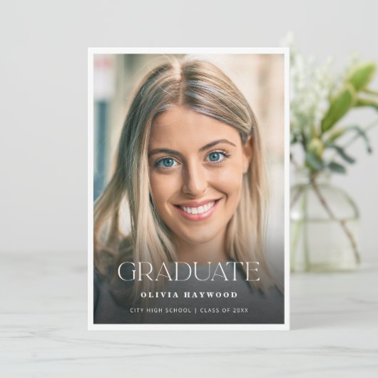 Elegant Afstuderen voor de middelbare school Aankondiging (Staand voorkant)